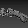 Futuristic Sci Fi Metallic Motorcycle With Sleek Aerodynamic Body And Red Accent Lights