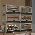 White Stackable Storage Boxes With Transparent Windows For Organizing Neatly Stored Clothes 3d model