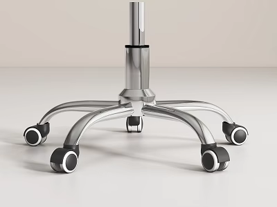 Office Chair Base With Metal Five Star Structure And Smooth Rolling Casters 3d model