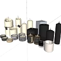 Stylish Candle Lamps In White Black Gray With Various Designs And Labels
