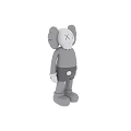 Three Gray KAWS Style Dolls With XX Eyes Round Ears And Shorts Decorative Figures