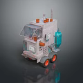 Toy Car With Gray Body Transparent Cockpit Red Wheels And Blue Gas Cylinder