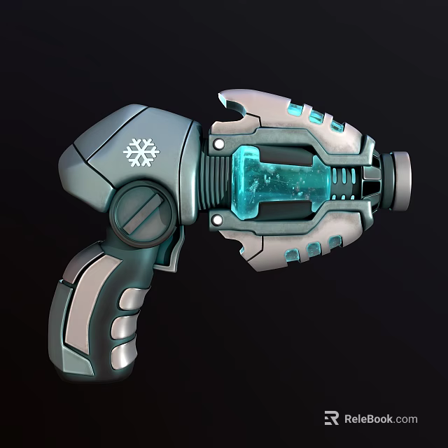 Futuristic Sci Fi Weapon With Metallic Body Blue Energy Core And Mechanical Grip Design 3d model 