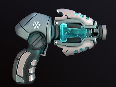 modern sci-fi pistol modern weapon pistol gun silencer military army war sci-fi magazine game toy gun future 3d model