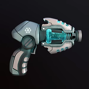 modern sci-fi pistol modern weapon pistol gun silencer military army war sci-fi magazine game toy gun future 3d model