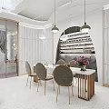 Modern Beauty Hair Salon Interior With White Chandelier Green Stools And Reception Area