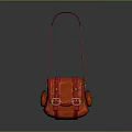 Stylish Red Daily Use Bag With Adjustable Strap And Metal Buckles Design