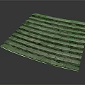 Curved Gray Brick Steps Scene Component With Layered Staircase Design