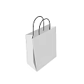 White Paper Shopping Bag With Black Handles For Daily Use And Simple Design