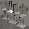 Various Modern Glass Shower Enclosures With Different Designs And Fixtures For Bathroom