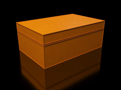 Orange Storage Box With Textured Surface A Stylish Practical Daily Life Household Essential 3d model