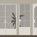 Modern White Double Doors With Glass Panes And Wooden Floor Interior Design