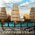 Dock Arcade Guangzhou Retro Street Sailing Ancient Antique 3d model