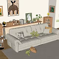 Modern double sofa 3d model