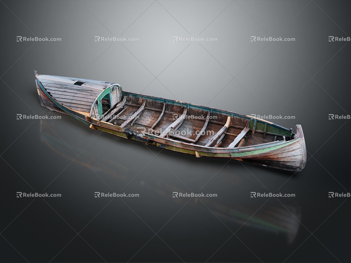 Modern Wooden Boat Small Boat Fishing Boat 3d model