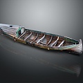 Modern Wooden Boat Small Boat Fishing Boat 3d model