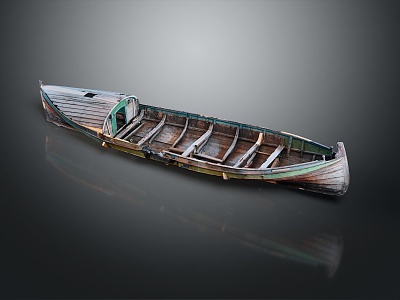 Modern Wooden Boat Small Boat Fishing Boat 3d model