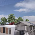 Modern Architecture Landscape Small Building 3d model