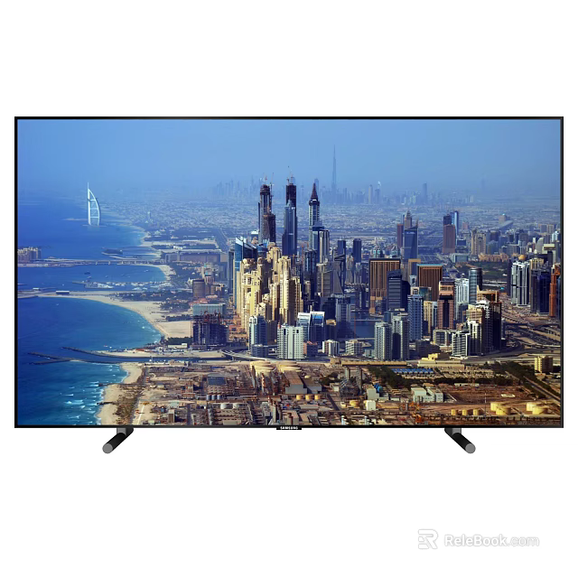 Television Displaying Stunning Coastal City Skyline With High Rise Buildings And Beach 3d model 
