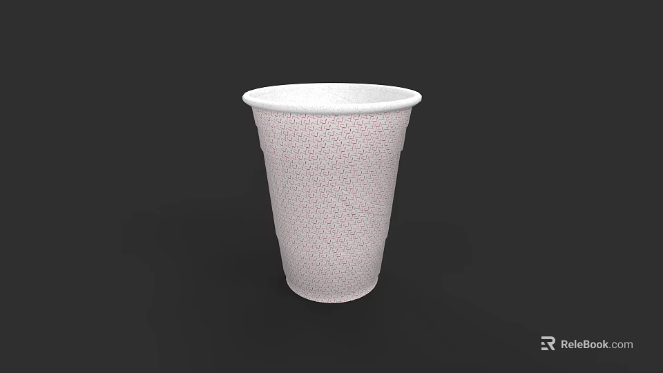 White Paper Beverage Cup Featuring Red Polka Dot Pattern For Serving Drinks 3d model 