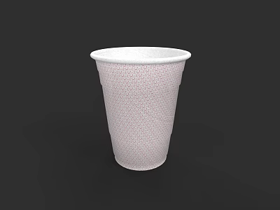 White Paper Beverage Cup Featuring Red Polka Dot Pattern For Serving Drinks 3d model