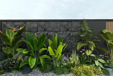 Plant Flowers and Plants Bird of Paradise Green Plant Combination 3d model