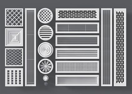 Modern air outlet air conditioner outlet square toilet outlet air vent bath heater circular outlet smoke spray exhaust fan 3d model