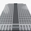 Modern High Rise Office Building With Glass Curtain Wall Large Windows And Entrance Design