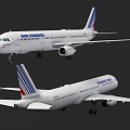 Passenger Aircraft Civil Aircraft Passenger Aircraft Civil Aircraft Air France Air France Air France 3d model