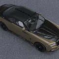 Luxury Rolls-Royce Coupe with Golden Body Black Roof Black Grille and Black Wheels