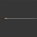 Sharp Blade Scimitar With Brown Wooden Handle Golden Decoration On Black Smooth Surface With Reflection