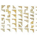 Golden Traditional Carvings With Various Ornamental Patterns For Interior Design
