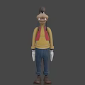 Cartoon Game Movie Character Goofy With Brown Hat Yellow Vest Blue Pants And White Gloves