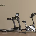 Modern Home Fitness Equipment Treadmill And Exercise Bike With Digital Screens