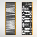 Decorative Room Dividers With Golden Frames And Various Black Panel Patterns 3d model