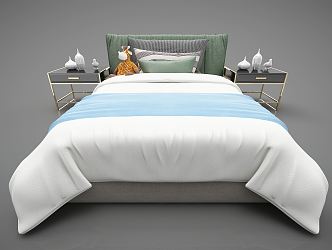 modern single bedding 3d model