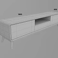 Modern Wooden TV Stand With Drawers Open Compartment And Slender Legs