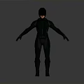 Futuristic Superhero Costume Design Featuring Black Red Armor Helmet And Arms Outstretched