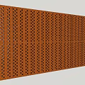 Brown Brick Wall With Perforated Pattern And Architectural Texture Design 3d model