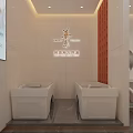 Beauty Hair Salon Interior Design With Marble Reception And Chairs Decor