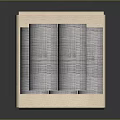 Woven Storage Basket With Beige Lining And Rolled Gray Towels