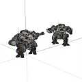 Sci Fi Mecha Robot Game Movie Characters With Heavy Armor And Weaponry 3d model