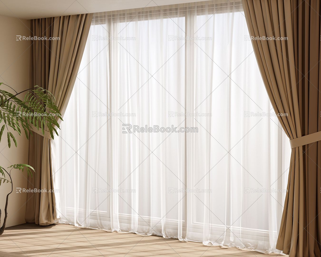 curtain gauze curtain cloth curtain 3d model