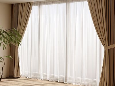 curtain gauze curtain cloth curtain 3d model