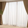 curtain gauze curtain cloth curtain 3d model