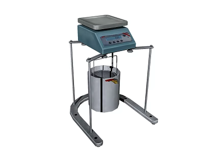 Industrial Processing Equipment With Digital Control Panel And Stainless Steel Tank On Metal Stand 3d model