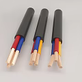 Three Multicore Electric Cables With Colored Insulations