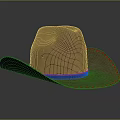 Brown Leather Cowboy Hat With Wide Brim Red Band And Stitching Details