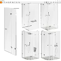 Contemporary Shower Sauna Glass Enclosures With Various Door Designs And Hardware Fittings