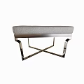 Modern Textured Seat Stool With Geometric Metal Legs For Interior Decor Design